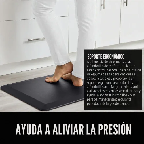 Miniatura 3 de Gorilla Grip - Tapete antifatiga acolchado para cocina, escritorio, ergonómico, superficie rugosa resistente a los rayones y al agua, para comodidad