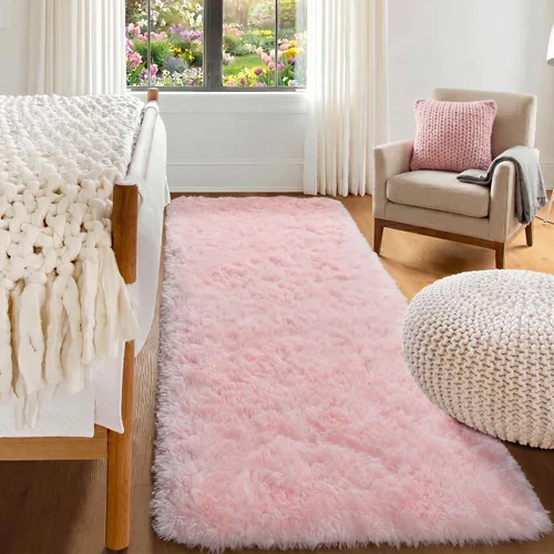 Miniatura 26 de ONASAR - Alfombra de pasillo negra de 2 x 6 pies, esponjosa, lavable, ultrasuave, afelpada, peluda, tapete para bebés, dormitorio de niños, armario