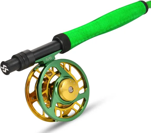 Miniatura 2 de Sougayilang Kit Combo de Iniciación de Pesca con Mosca Estándar, Caña de Mosca de 9 Pies Peso 5/6 con Mango SuperPolymer, Accesorios, Estuche