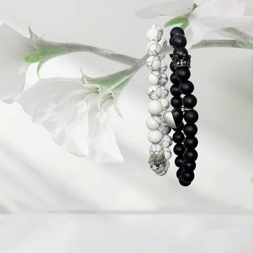 Miniatura 6 de WVT Pulseras a juego para parejas, regalos de relación a larga distancia para mujeres y hombres, juego de pulseras para él y para ella para novio