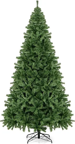 Miniatura 32 de Goplus Árbol de Navidad negro sin luz de 7.5 pies, árbol de Halloween artificial con 1258 puntas de rama, soporte de metal, árbol completo