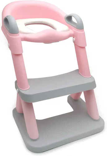 Miniatura 12 de Escalera de asiento de entrenamiento para niños pequeños, silla de inodoro con escalón más ancho, entrenador de baño para niños pequeños Azul
