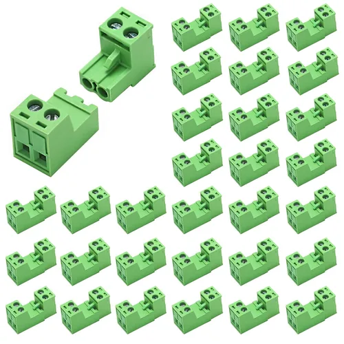 Miniatura 12 de 10 pares de conectores de bloque de terminales de tornillo enchufables de 2 pines de 5,08 mm de paso con enchufe Phoenix para cable de 28-12AWG