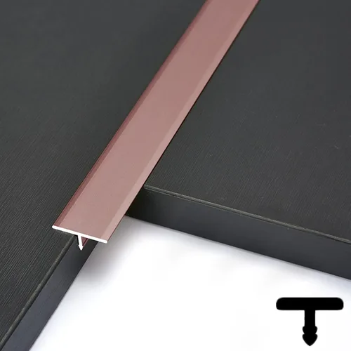 Miniatura 13 de Tira de transición de suelo de moldura en T de 47.2 pulgadas / 3.9 pies, tira de cubierta de costura de umbral para pisos de cemento laminados