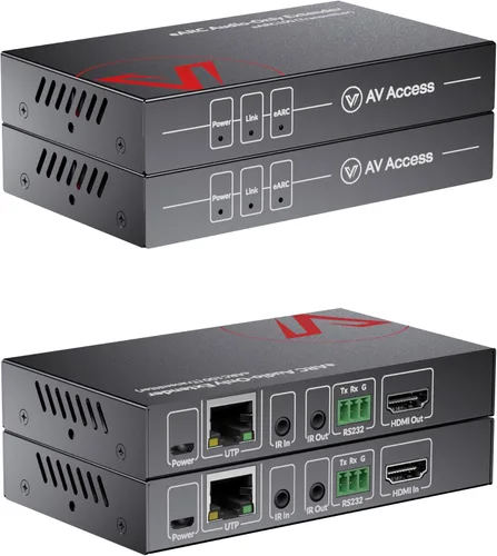 Extensor de audio eARC de acceso AV de 330 pies, envía Dolby Atmos desde TV a receptor a través de Cat5e/6, compatible con ARC, control IR/CEC,