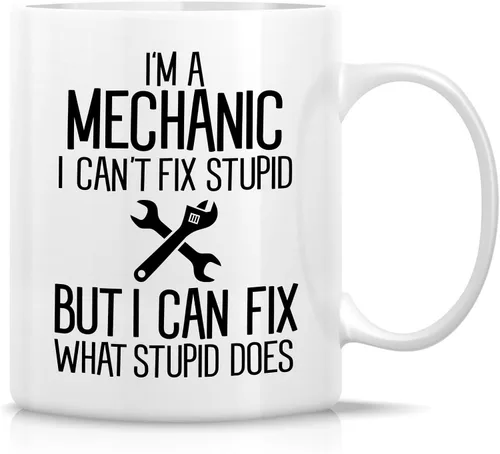 Miniatura 6 de Retreez Taza divertida – I'm A Mechanic I fix Cars Automobile - Tazas de café de cerámica de 11 onzas – Divertido, sarcasmo, sarcástico