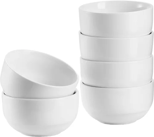 Miniatura 9 de DOWAN Tazones pequeños de 10 onzas, cuencos para helado, cuencos de cerámica para postre de 4.25 pulgadas, juego de 6 cuencos pequeños de porcelana