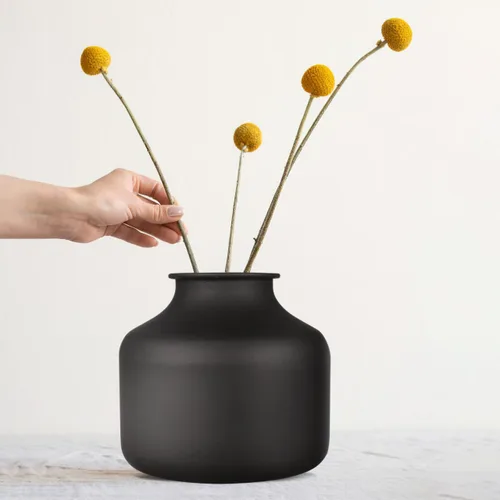 Miniatura 5 de Happyyami Florero de metal mate seco para flores, arreglo floral, soporte para macetas, floreros de brotes de flores, maceta para el hogar, mesa