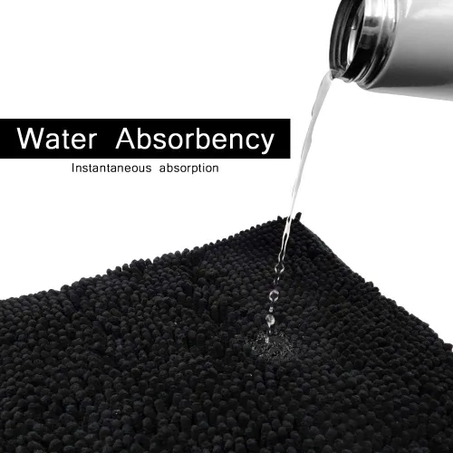 Miniatura 5 de Tapetes de baño de felpilla peludos de 26 x 36 pulgadas, lavables a máquina, ultra suaves, absorbentes de agua
