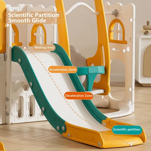 Miniatura 2 de Sistema de juego para patio de recreo, tobogán 10 en 1 para niños, juego de columpio/tobogán, para interiores para niños pequeños de 1 a 3 años