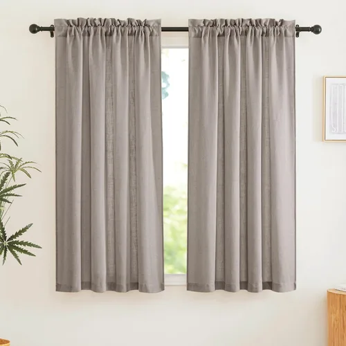 Miniatura 62 de RYB HOME Cortinas extralargas de 108 pulgadas de largo, transpirables con bolsillo para barra, cortinas traslúcidas blancas para sala de estar