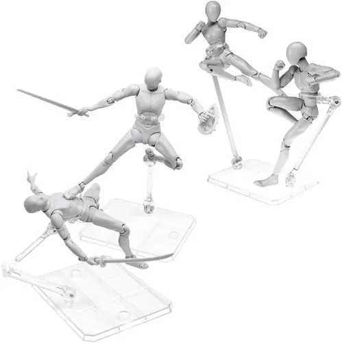Miniatura 3 de 10 soportes para figuras de acción, soporte transparente para figura de acción de montaje, base de soporte para modelo de muñeca, compatible