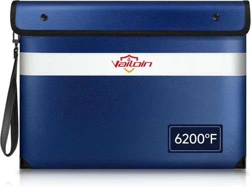 Miniatura 9 de Vailoin Bolsa de dinero ignífuga aislada de 6200℉ para dinero en efectivo con cremallera impermeable, pequeña bolsa ignífuga, bolsa de dinero a