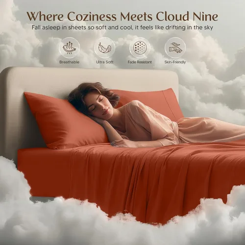Miniatura 7 de Juego de sábanas King de Utopia Bedding – 4 piezas de sábanas para cama tamaño King, microfibra suave y transpirable, incluye 1 sábana bajera, 1