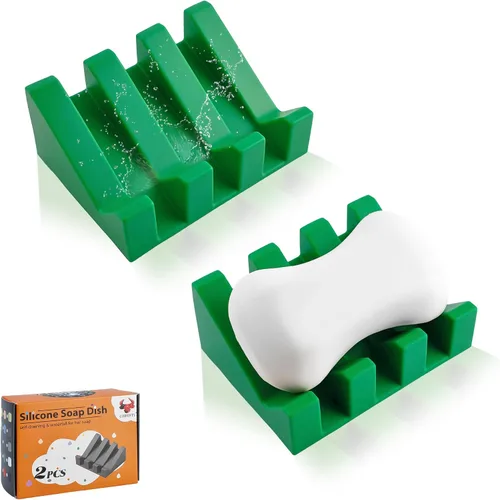 Miniatura 63 de Jabonera Autodrenante con Soporte, Jabonera de Silicona, para Baño, Cocina, Esponjas, Puede Extender la Vida del Jabón, Mantiene las Barras de Jabón