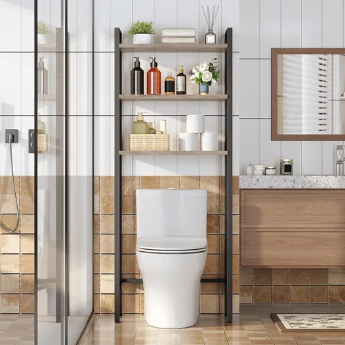Miniatura 2 de HOOBRO - Estante de almacenamiento sobre el inodoro, organizador de baño de 3 niveles sobre el inodoro, estantes de almacenamiento de baño