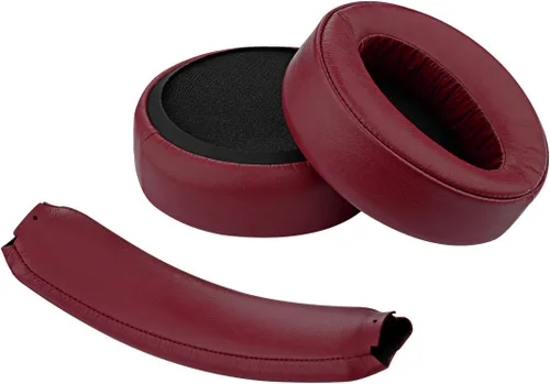 Geekria Juego de almohadillas de repuesto + diadema compatibles con auriculares Sony MDR-XB950BT, MDR-XB950B1, juego de piezas de reparación (rojo