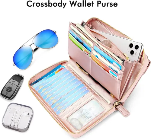 Miniatura 6 de nuoku Carteras para mujeres con ranuras para tarjetas de crédito con bloqueo RFID de gran capacidad