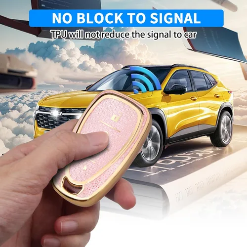Miniatura 4 de QBUC Funda para llavero Chevy con llavero de diamante, compatible con Chevrolet Equinox Malibu Camaro Cruze Traverse Blazer Trax Volt Bolt Protector
