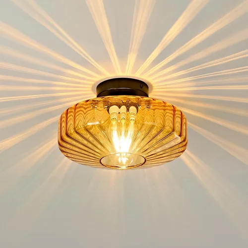 Miniatura 11 de Luces de techo semiempotradas de vidrio - 30 cm Luminaria vintage de estilo moderno de mediados de siglo - Monturas de luz únicas de estilo Art Deco