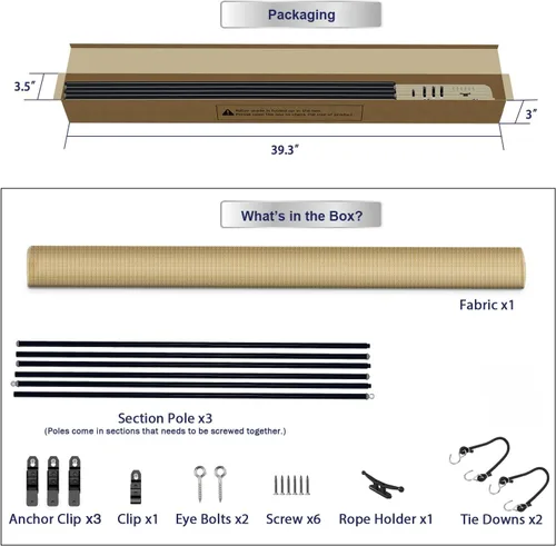 Miniatura 4 de Windscreen4less - Persianas enrollables para exteriores, Beige Hueco