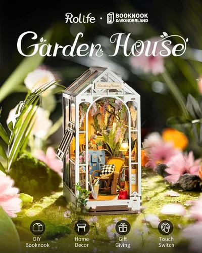 Miniatura 2 de Rolife - Kits de manualidades para rincón de lectura para adultos - Estantería de casa de jardín Booknook - Decoración de habitación en rompecabezas
