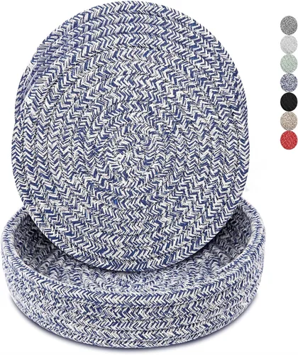 Miniatura 14 de Salvamanteles para platos calientes, ollas y sartenes, almohadillas calientes con cesta de almacenamiento, soportes para ollas para cocina, tapete