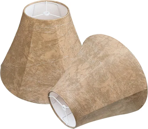 Miniatura 10 de TOOTOO STAR Juego de 2 pantallas de tambor, pantalla de barril de cuero para lámparas de mesa y de pie, pantallas medianas de aldea costera 25.4 cm