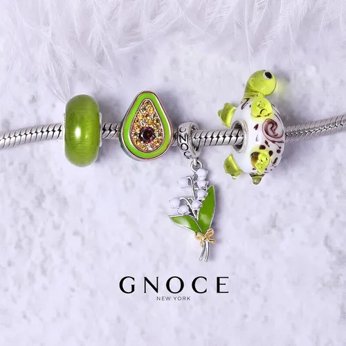 Miniatura 3 de GNOCE Abalorio de plata de ley 925 con forma de tortuga de cristal de Murano compatible con pulseracollar para mujeres y niñas esposa e hija Plata