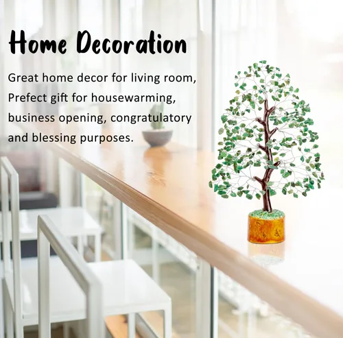 Miniatura 4 de Crocon Árbol de Gemas de Aventurina Verde Figura Feng Shui Bonsái de Dinero Equilibrio de Chakras Buena Suerte Reiki Cristales Curativos Decoración