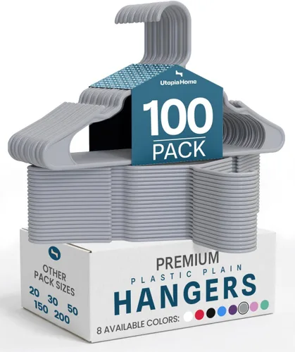 Miniatura 34 de Utopia Home - Perchas de plástico, paquete de 30 unidades, duraderas y fuertes, perfectas para ahorrar espacio, organizar armario con ranuras