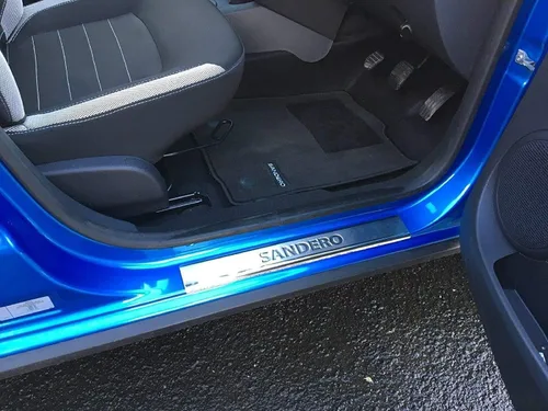 Miniatura 3 de SANDERO STEPWAY - Protector de umbral de puerta de acero inoxidable cromado para 4 puertas