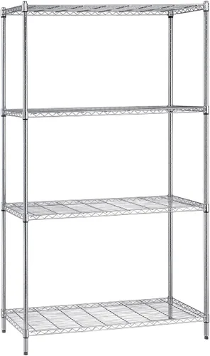Miniatura 5 de Quantum Storage Systems kit para principiantes para unidad de librero de 4 niveles, de 54 pulgadas de alto, en alambre, con acabado en cromado