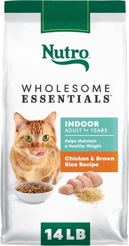 Miniatura 11 de Nutro Wholesome Essentials Alimento Seco para Gatos de Interior, Receta de Pollo y Arroz Integral, Bolsa de 5 lb