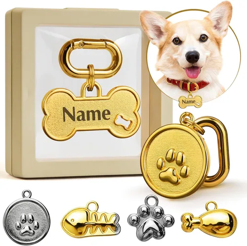 Etiqueta para perro grabada en 3D para mascotas, etiqueta de identificación personalizada para gatos, perros y cachorros, productos duraderos para
