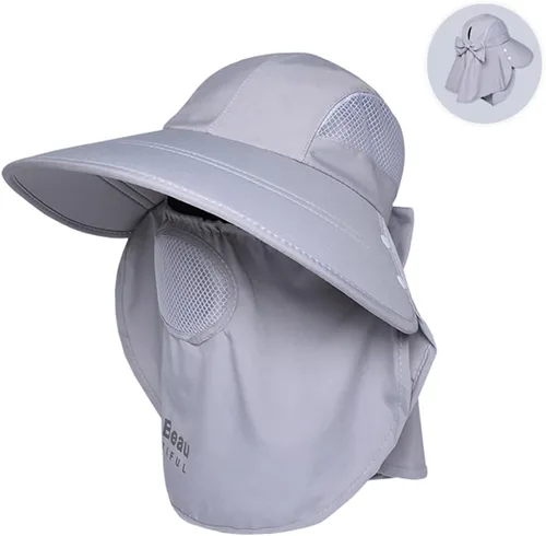 KORADI Sombreros de pesca solar para mujer, ala ancha, protección UV, plegable, sombrero de verano con solapa desmontable