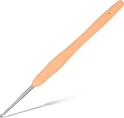 Miniatura 14 de Gancho de ganchillo de 0,5 mm, mango ergonómico para manos con artritis, agujas de tejer extra largas para principiantes y lana para ganchillo
