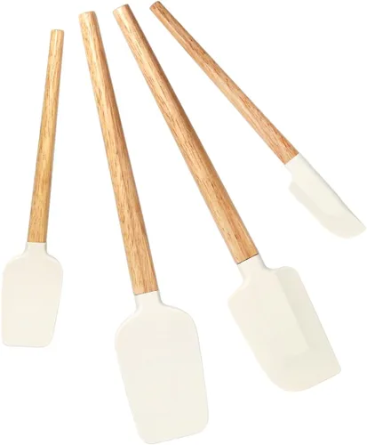 Miniatura 12 de Juego de espátulas de silicona, espátulas de goma de grado alimenticio, 4 espátulas de goma antiadherentes, cuchara, raspador de tarros