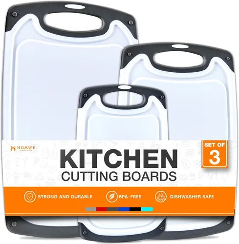 Tablas de cortar para cocina, tabla de cortar sin BPA, diferentes tamaños y asas antideslizantes, juego de tablas de cortar reversibles, grandes,