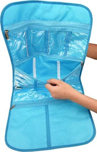 Miniatura 4 de Freegrace Premium - Bolsa de aseo colgante de viaje - Bolsa organizadora de cosméticos, joyas, artículos de tocador y accesorios, tamaño grande
