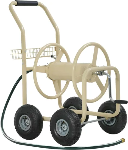 Miniatura 8 de FDW Carrito enrollador de manguera de jardín, carrito de manguera de agua con 4 ruedas, soporta hasta 300 pies de manguera de 5/8 pulgadas