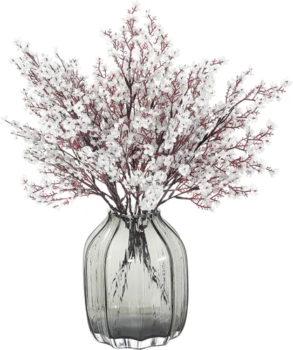 Miniatura 27 de JAKY-Global Flores Artificiales de Tela Aliento de Bebé 12 Ramos Plantas de Seda Falsas Europeas Decoración de Boda Fiesta Ramos de Tacto Real DIY