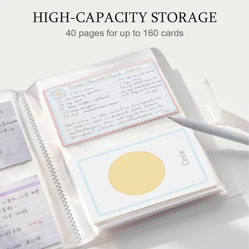 Miniatura 3 de BetterJonny - Organizador de tarjetas de índice de 3 x 5, tarjetas de índice de plástico transparente, bolsas organizadoras de libros, soporte