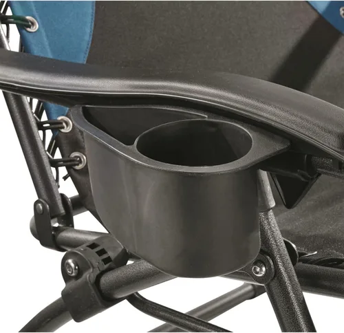 Miniatura 5 de Guide Gear Silla de camping de gravedad cero de gran tamaño, reclinable, al aire libre, portátil, plegable, capacidad de 500 libras, azul/negro