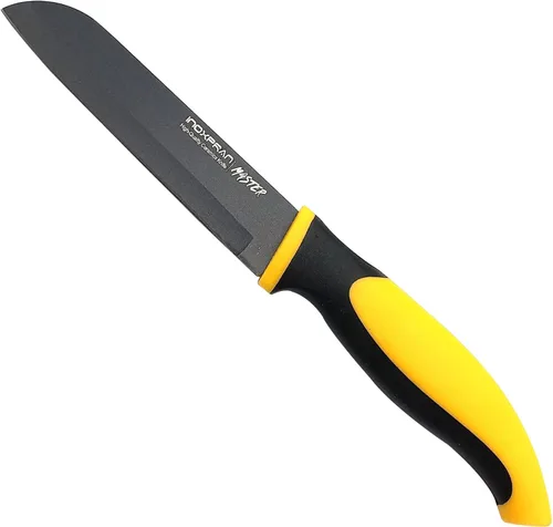 Miniatura 5 de GARASANI Juego de 3 cuchillos de chef, acero inoxidable, revestimiento de cerámica negra, 1 cuchillo de cocina chino, 1 cuchillo de fruta, 1 tijeras