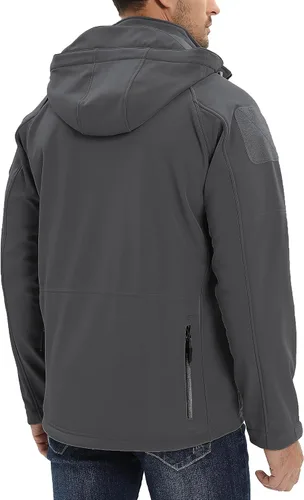 Miniatura 6 de TACVASEN Special Ops - Chaqueta táctica para hombre, resistente al agua, softshell y desmontable, con capucha