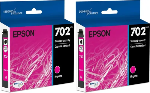 Epson T702 DURABrite Ultra - Cartucho magenta de capacidad estándar (T702320-S) para impresoras Workforce Pro (2 unidades)