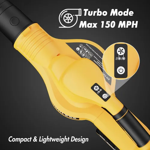 Miniatura 3 de Soplador de hojas inalámbrico con 2 baterías y cargador, soplador eléctrico de hojas de 21 V con 2 modos de velocidad, sopladores ligeros de 2.0Ah