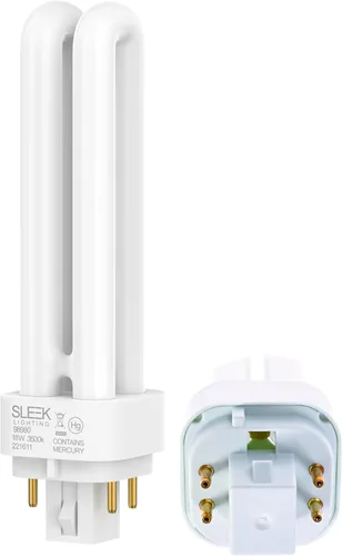 Miniatura 3 de Bombilla base CFL de doble tubo T4 de 18 vatios de 4 pines G24Q-2, 3500 K, 1050 lm, sustituye a PLC-18W 827, fluorescente compacta, luz blanca