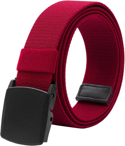 Miniatura 12 de LionVII Cinturones elásticos para hombre con hebilla de plástico sin metal para deportes de trabajo, fácil de recortar para adaptarse a cintura